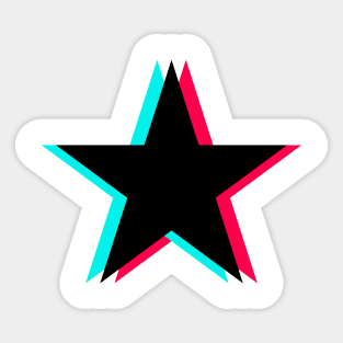 TikTok Star Black Sticker